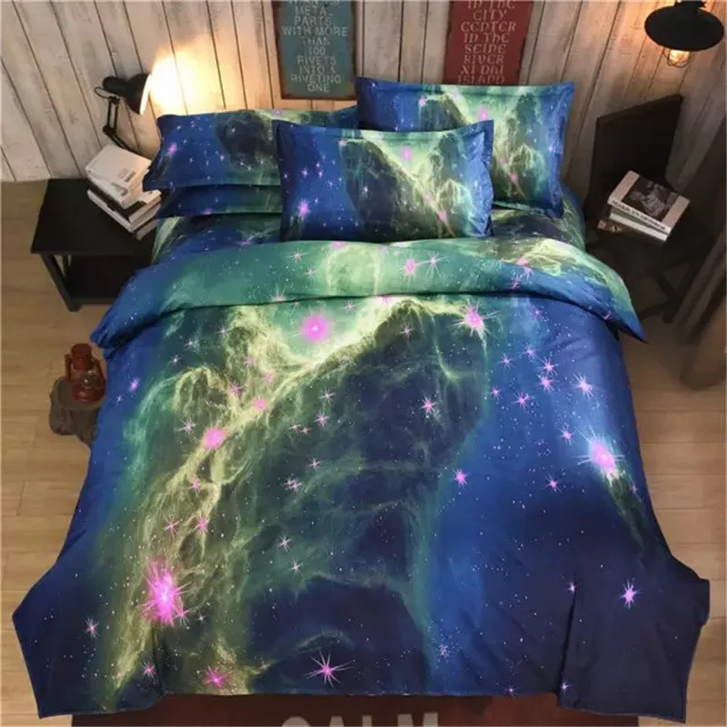 2016New fashion 3DGalay Bedding Sets Twin/Queen Size Universe Outer Space Themed Bedspread Bed Linen Bed Sheets Duvet Cover Set