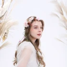 Wholesale Yellow Women Hair Accessories Floral Head Wreath Bride Photo Girl Headband Woodland Flower Crown With Vine