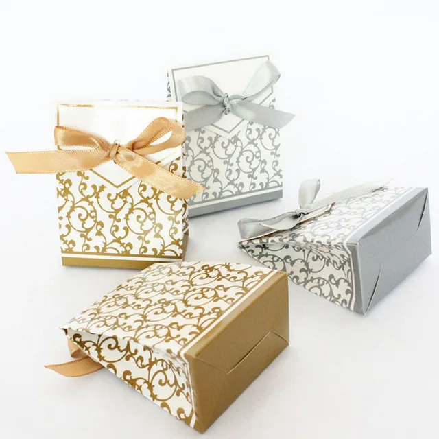 candy paper box with ribbon wedding favors gift candy bags sugar