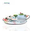 Embossed Lotus Porcelain teapot and cup combined teapot cup Combined Tea set