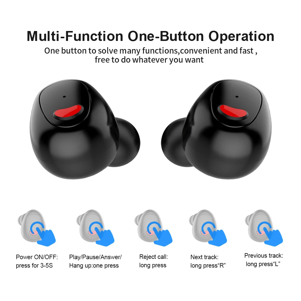 New Bee NB-T01 Wireless V5.0 TWS Earphone with Charging Case - ANKUX.COM