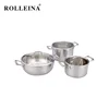 New Design Easy To Clean Kitchen Tri Ply Stainless Steel Pot And Pan Cookware Set