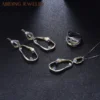 Abiding natural gemstone amethyst topaz peridot 925 sterling silver ring earrings pendant sets women jewelry set