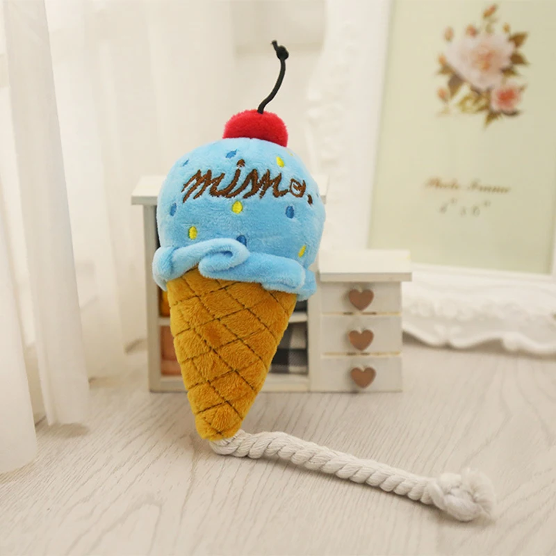 OnnPnnQ Plush Delicious Ice Cream Toys Puppy Cat Interactive Toys For Small Dog Bite Resistant Chew Squeak Toys Pet Supplies3