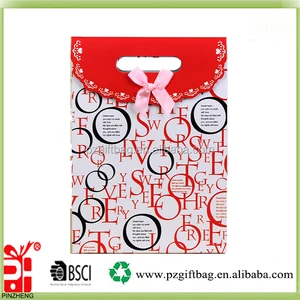 printing die cutting handle paper bag,classic paper bag for gift