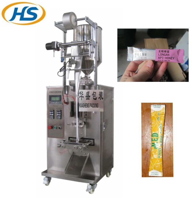 HS240BY Automatic salad sauce honey oil filling long stick  bag packing machine
