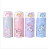 Cartoon 350ml 500ml Thermal Insulation Vacuum Double Wall Stainless Steel flask kids water bottle with straw children water
