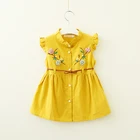 Girls dress 2019 autumn new dress fashion princess sleeveless flower print 1 year birthday dress