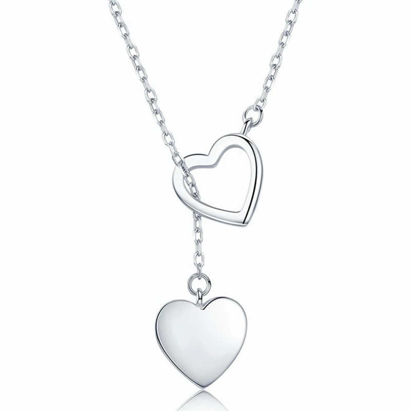 2019 Fashion Women Sterling Silver Jewelry Double Heart Lariat Necklace Dainty Silver 925
2019 Fashion Women Sterling Silver Jewelry Double Heart Lariat Necklace Dainty Silver 925