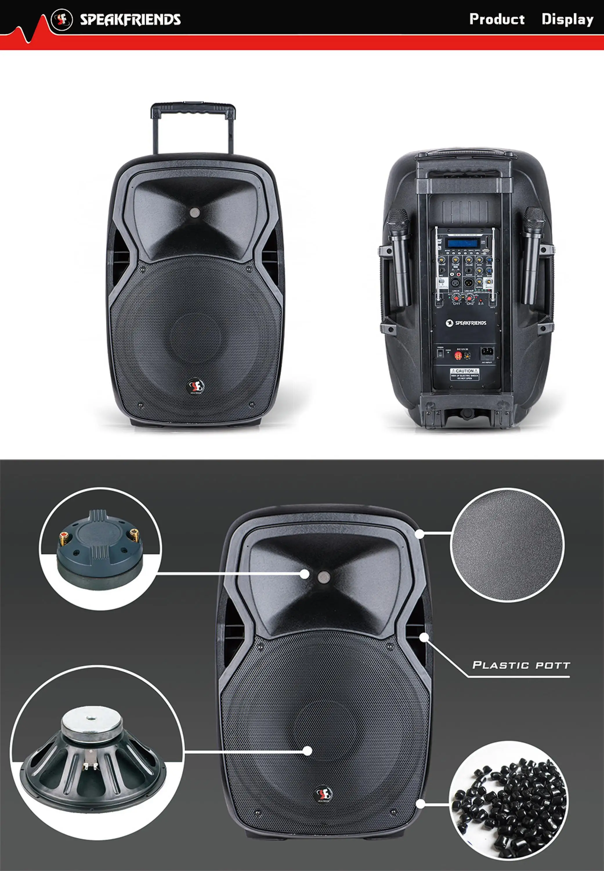 Speakfriends Hot Promotion Item Rechargeable Amplifier Portable Trolley Speaker - ANKUX.COM