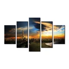 city landscape Islamic Mosque painting yiwu factory wholesale 5 pieces canvas wall art painting for selling and home decor