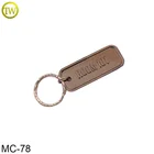 Custom Rectangle Key Ring Keychain Black Color Promotional Metal Logo Key Tag