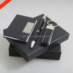 promotion gift item 3 in 1 business gift set with pen,keychain