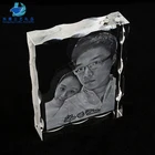 Customized 3D laser crystal photo frame for wedding souvenir