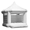 PVC0.55mm 5.0*4.9*4.7m white air bouncer inflatable trampoline inflatable bouncy castle wedding bounce house for sale