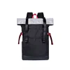 Custom black waterproof outdoor travel vintage canvas roll top backpack