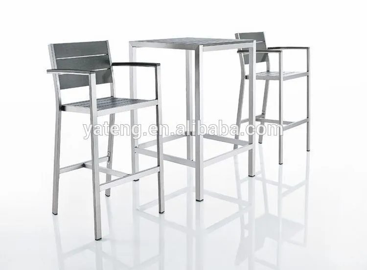 陽極酸化アルミフレームourdoor家具安い現代のダイニングテーブルセットで6椅子仕入れ・メーカー・工場
