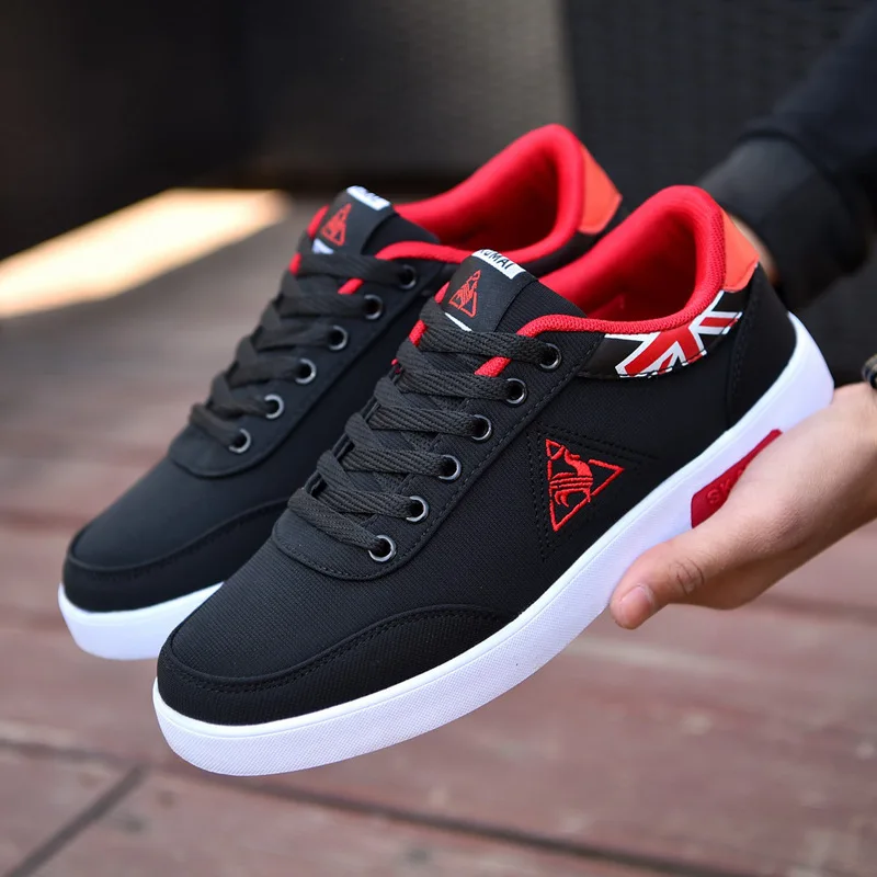 Shoes men casual athletic canvas flat, Black and white, black and blue, black and red
Shoes men casual athletic canvas flat, Black and white, black and blue, black and red