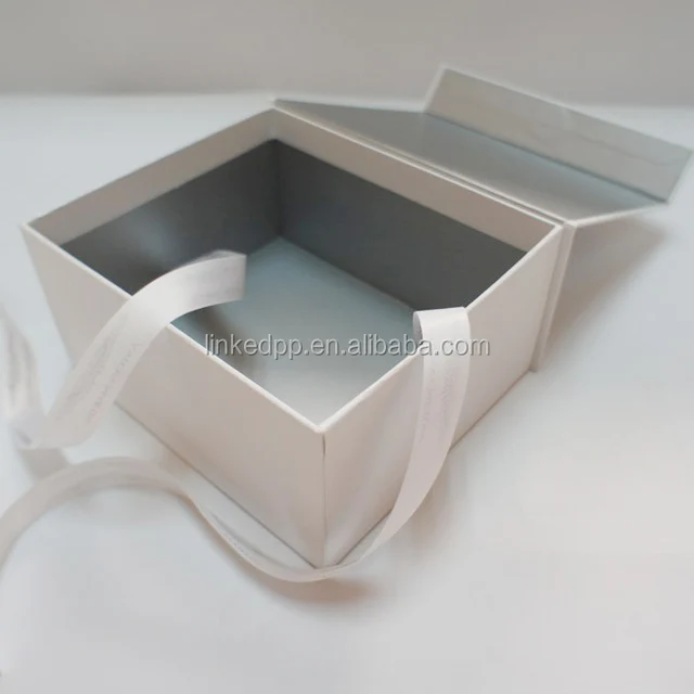 foldable magnet gift box with ribbon / book shape box