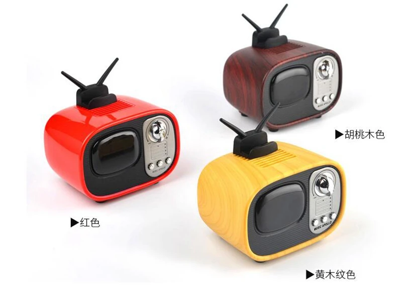 Creative retro TV shaped mini portable QI charging wireless speaker home - ANKUX.COM