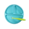 Hot selling Silicone baby food plate divider plates easy to clean kids dishes for travel