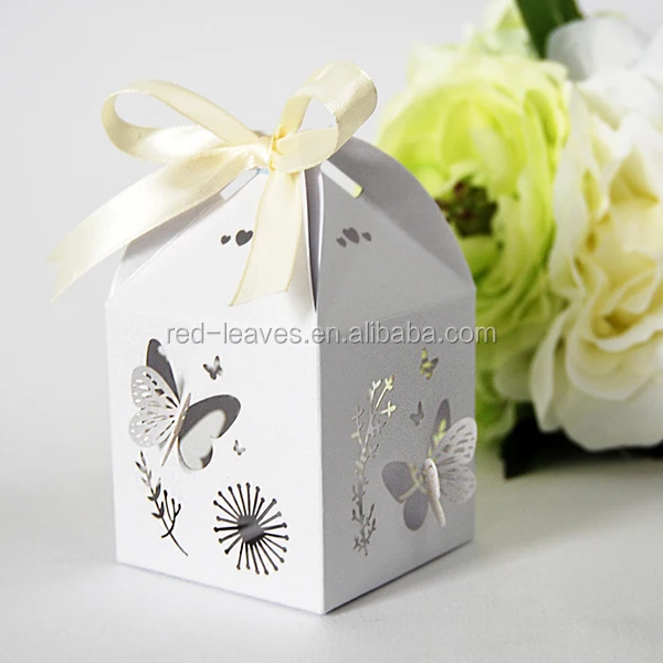 laser cut butterfly wedding candy box customized romantic paper