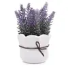 White Ceramic Artificial Potted Plant With Home Decorative Lavender Flowers