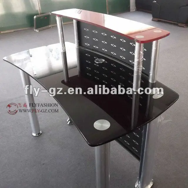 salon reception desk/glass top reception desk/reception counter