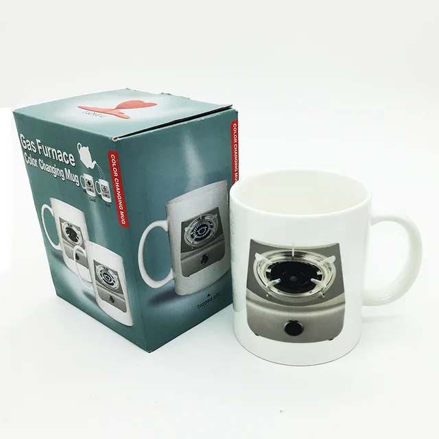 magic gift hot water heat sensitive color changing mugs