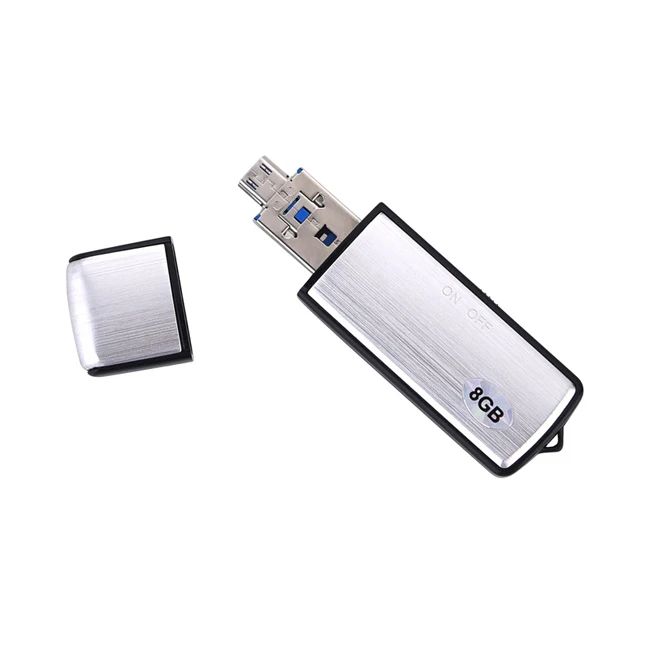 

Spy Voice Recorder Mini Voice Recorder OTG with 8GB USB Flash Drive/90 Hours Recording Capacity Small Audio Dictaphone