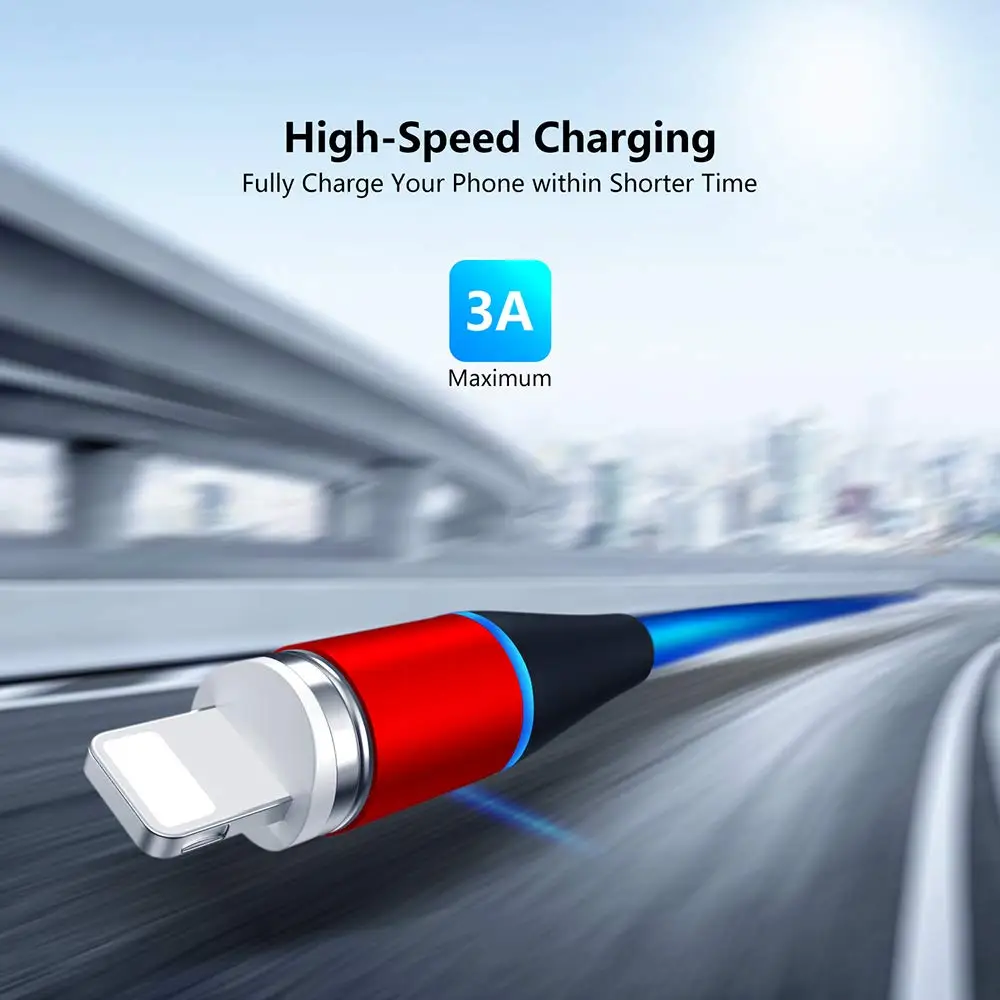 Magnetic USB Cable 3A Fast Charging Micro Type C Lighting Charger Data Cabo For iPhone xr 8 plus Samsung xiaomi Android - ANKUX.COM