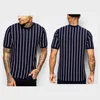 wholesale OEM service Custom t-shirts for men 100% cotton mens stripe t shirts