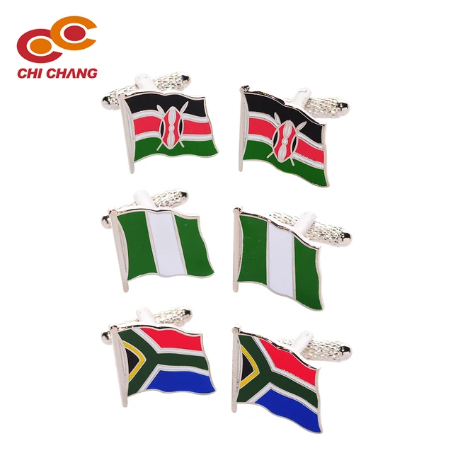 wholesale tie cufflinks set gift classic africa national flag