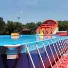 Portable pvc inflatable Rectangular Metal Frame Swimming Pool