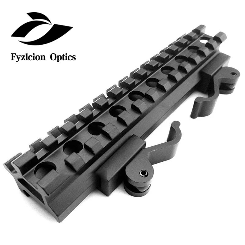 QD quick release 13-slot double leather kanjin railway through rifle up installation quick separation Picatinny 
QD quick release 13-slot double leather kanjin railway through rifle up installation quick separation Picatinny
