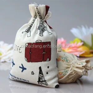 wholesale cheap linen gift packaging bag/jute bag cocoa beans
