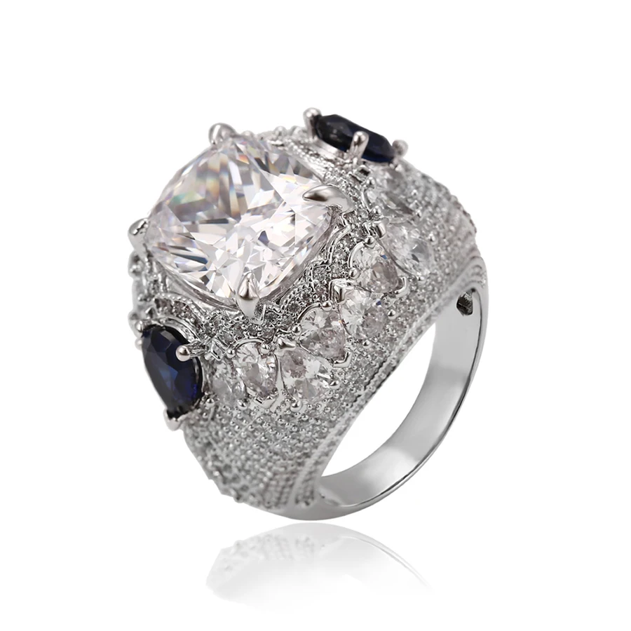 14514 Xuping square finger ring, eight heart eight arrow Synthetic CZ stone ring, Rhodium color
14514 Xuping square finger ring, eight heart eight arrow Synthetic CZ stone ring, Rhodium color