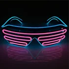 EL Wire Fashion DJ Dance Music Party Shutter Shades Glasses LED Light