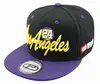 LOS ANGELES city purple black embroidery cotton snapback hip pop flat cap and hat