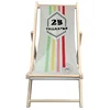 High Quality Customized Branded Logo Outdoor Wooden Canvas Sling Chair