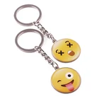 Wholesale emoji metal key chain custom round shape funny house key ring