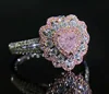 GIA New designed fashion sweet heart shape pink coloured diamond ring