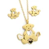Bulk Cheap Fashion Bear Shaped Golden Zircon Jewellery Imitation Jewellery Set For Girls