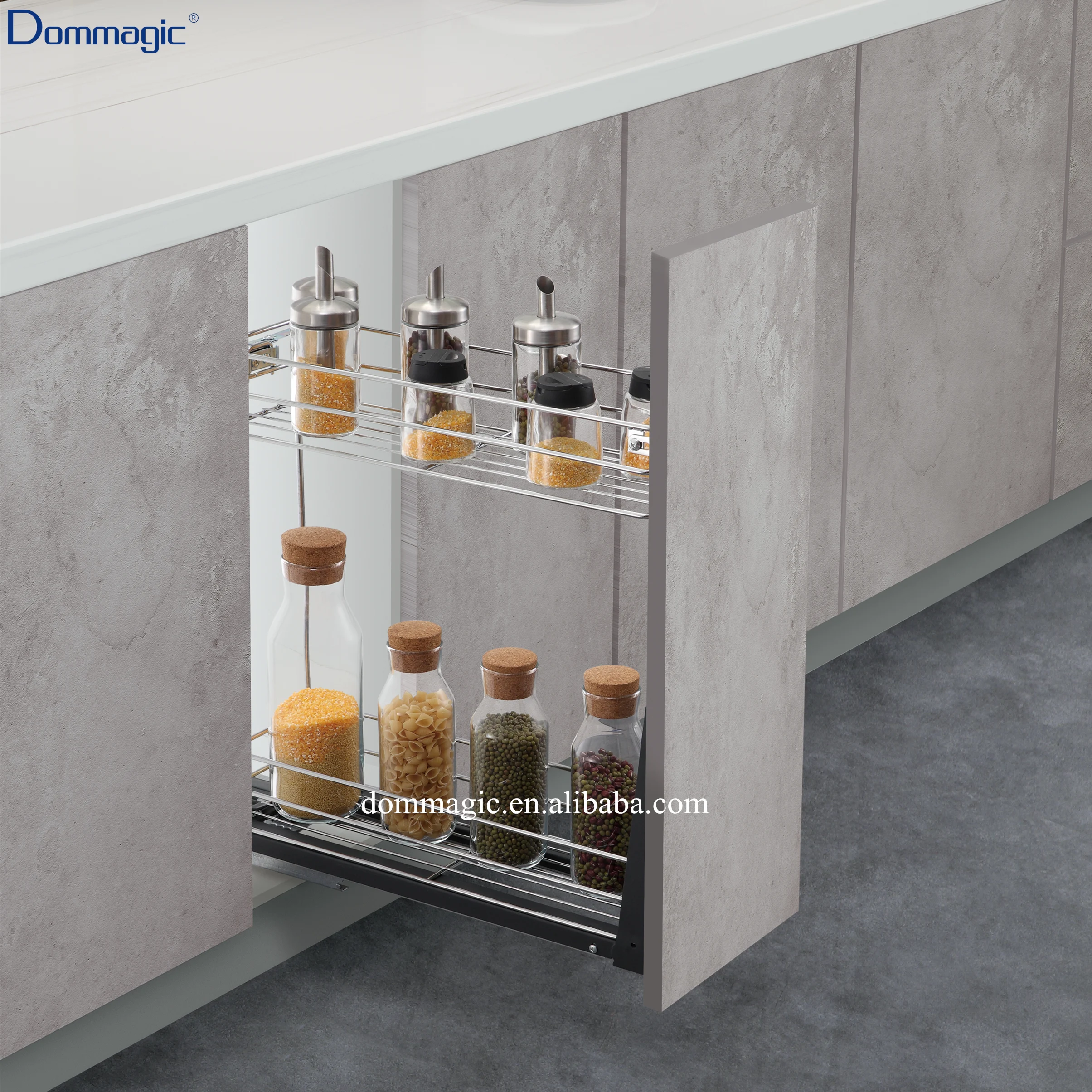 Dommagic Kitchen Cabinet Drawer Baskets Pull Out Basket Kitchen