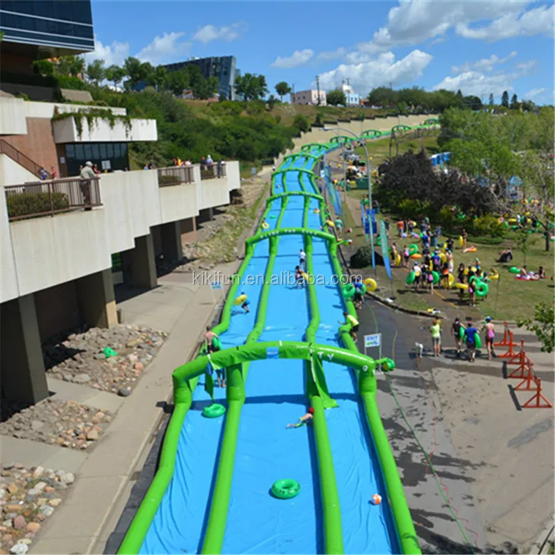 300 meters long outdoor water games inflatable slip n slide, inflatable city slide for adults