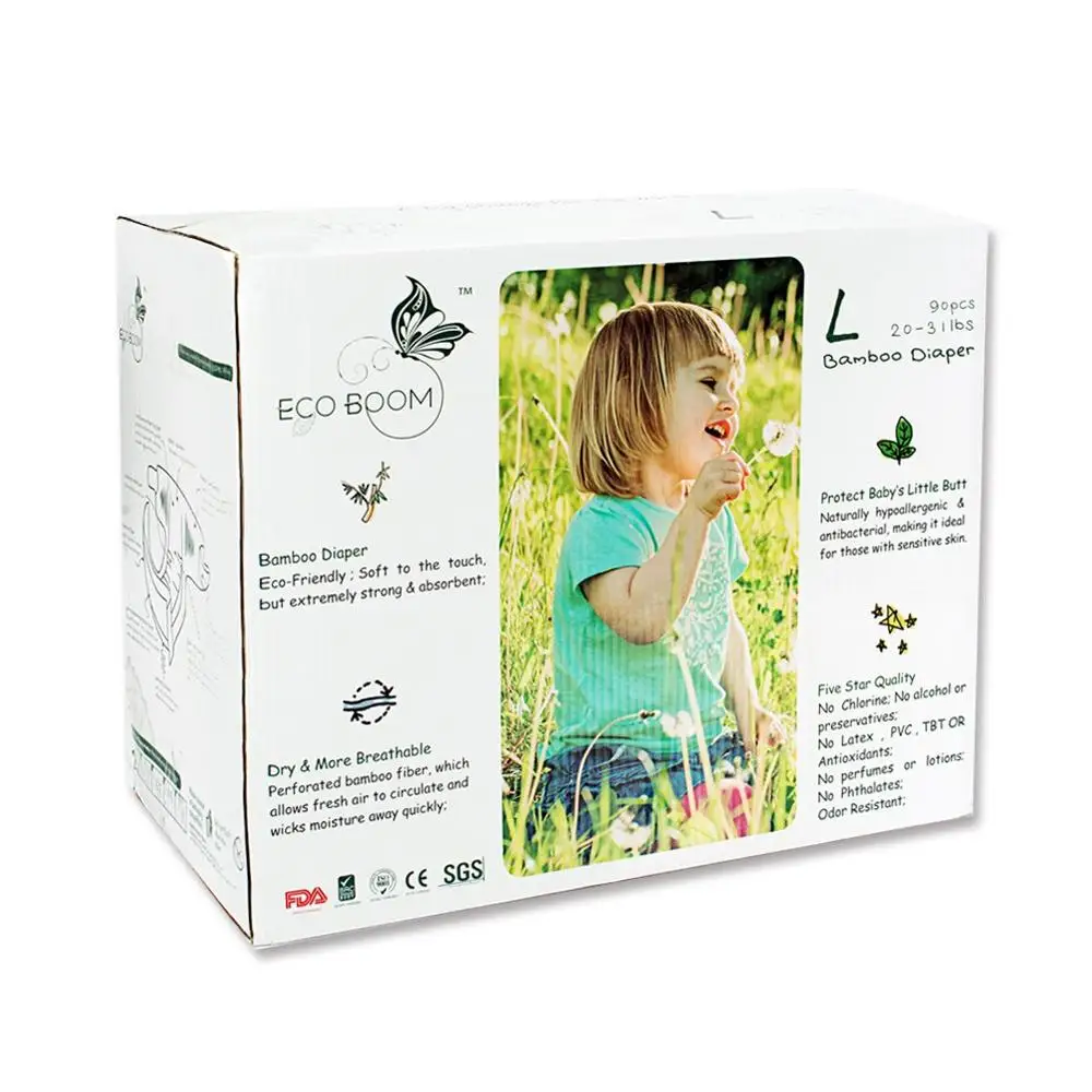ECO BOOM Bamboo super thin biodegradable Disposable sweety sleppy Infant Baby Diapers
ECO BOOM Bamboo super thin biodegradable Disposable sweety sleppy Infant Baby Diapers