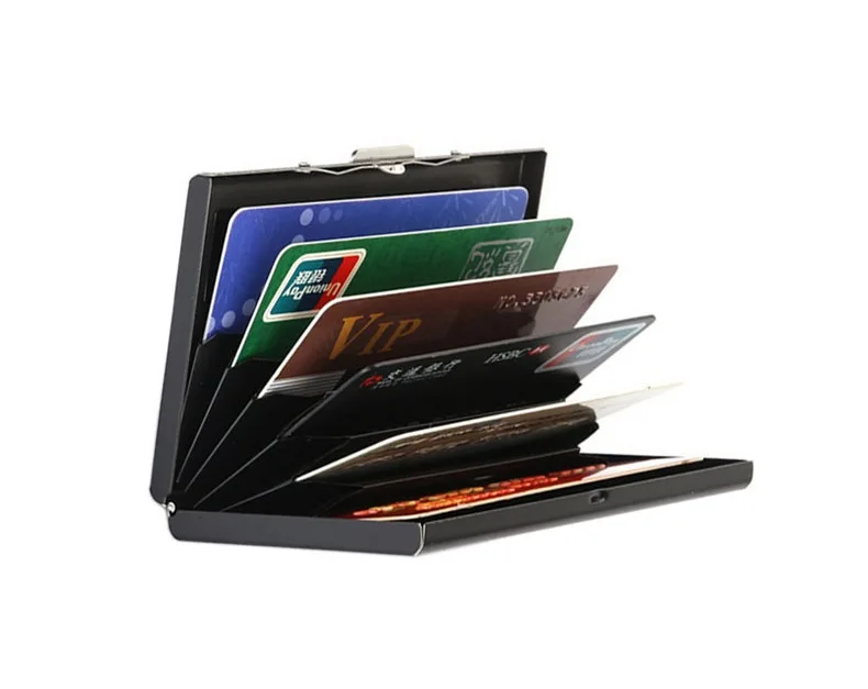 Stainless Steel Credit Card anti theft Wallet Slim RFID Metal Credit Card Case for Women or Men, Black
Stainless Steel Credit Card anti theft Wallet Slim RFID Metal Credit Card Case for Women or Men, Black