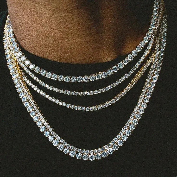 925 sterling silver or brass factory customize 3mm 4mm 5mm 6mm cz tennis chain hip hop tennis necklace for men, Customized 
925 sterling silver or brass factory customize 3mm 4mm 5mm 6mm cz tennis chain hip hop tennis necklace for men, Customized