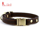 Dog Brass Wholesale Fashion Luxury High Quality Hot Selling Leather Dog Collar with Solid Brass Buckle
