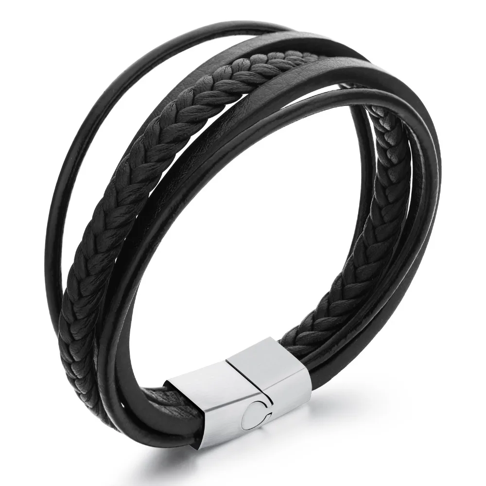 2017 amazon Wholesale Fancy cuff Mens Leather Bracelet Stainless Steel Bracelet Magnetic Bracelet
2017 amazon Wholesale Fancy cuff Mens Leather Bracelet Stainless Steel Bracelet Magnetic Bracelet